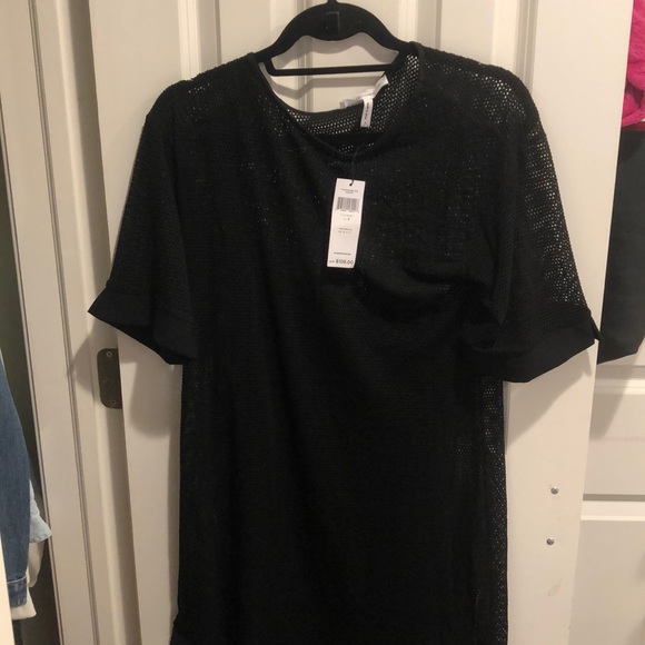 BCBGeneration black fishnet w/ black slip dress - Picture 1 of 3